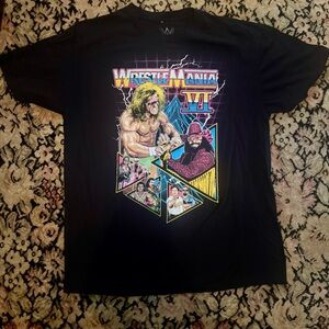 WrestleMania VI Black Graphic T-Shirt